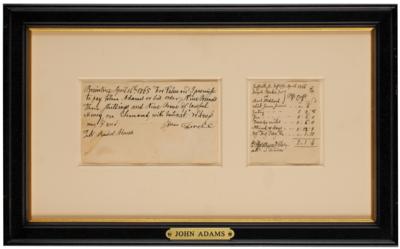 Lot #4 John Adams Autograph Document Signed
