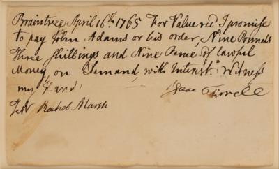 Lot #4 John Adams Autograph Document Signed - Image 2