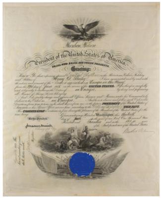 Lot #234 Woodrow Wilson Document Signed as