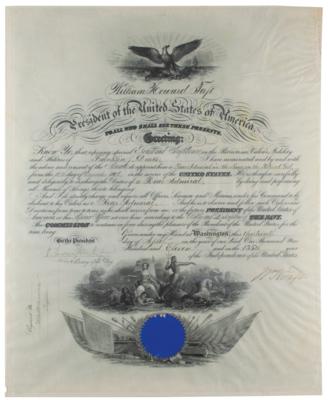Lot #215 William H. Taft Document Signed as