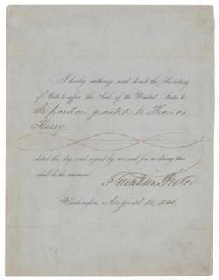Lot #194 Franklin Pierce Document Signed as