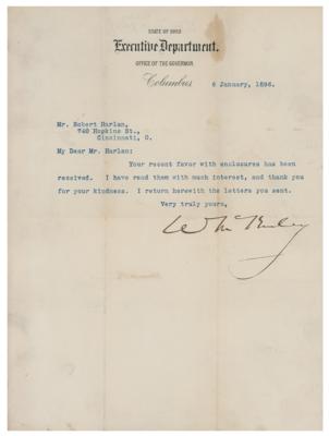 Lot #177 William McKinley Typed Letter Signed