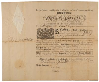 Lot #442 Thomas Mifflin Document Signed - Image 1