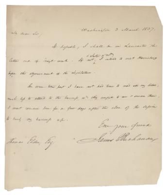 Lot #89 James Buchanan Autograph Letter Signed - Image 1