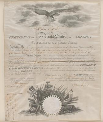 Lot #26 John Tyler Document Signed as President