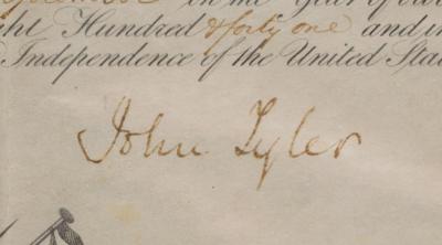 Lot #26 John Tyler Document Signed as President - Image 3