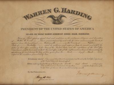 Lot #142 Warren G. Harding Document Signed as President - Image 1