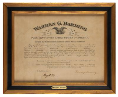 Lot #142 Warren G. Harding Document Signed as President - Image 2