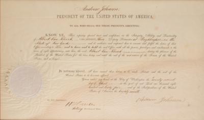 Lot #38 Andrew Johnson Document Signed as President - Image 1