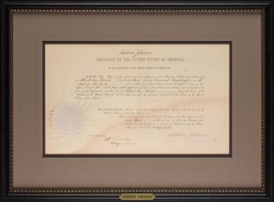 Lot #38 Andrew Johnson Document Signed as President - Image 2