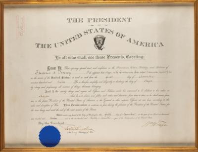 Lot #218 William H. Taft Document Signed as President - Image 1