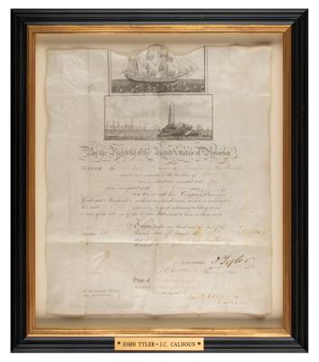 Lot #28 John Tyler and John C. Calhoun Document Signed as President and Secretary of State - Image 2