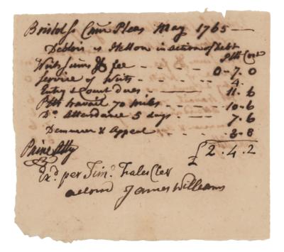 Lot #456 Robert Treat Paine Autograph Document Signed