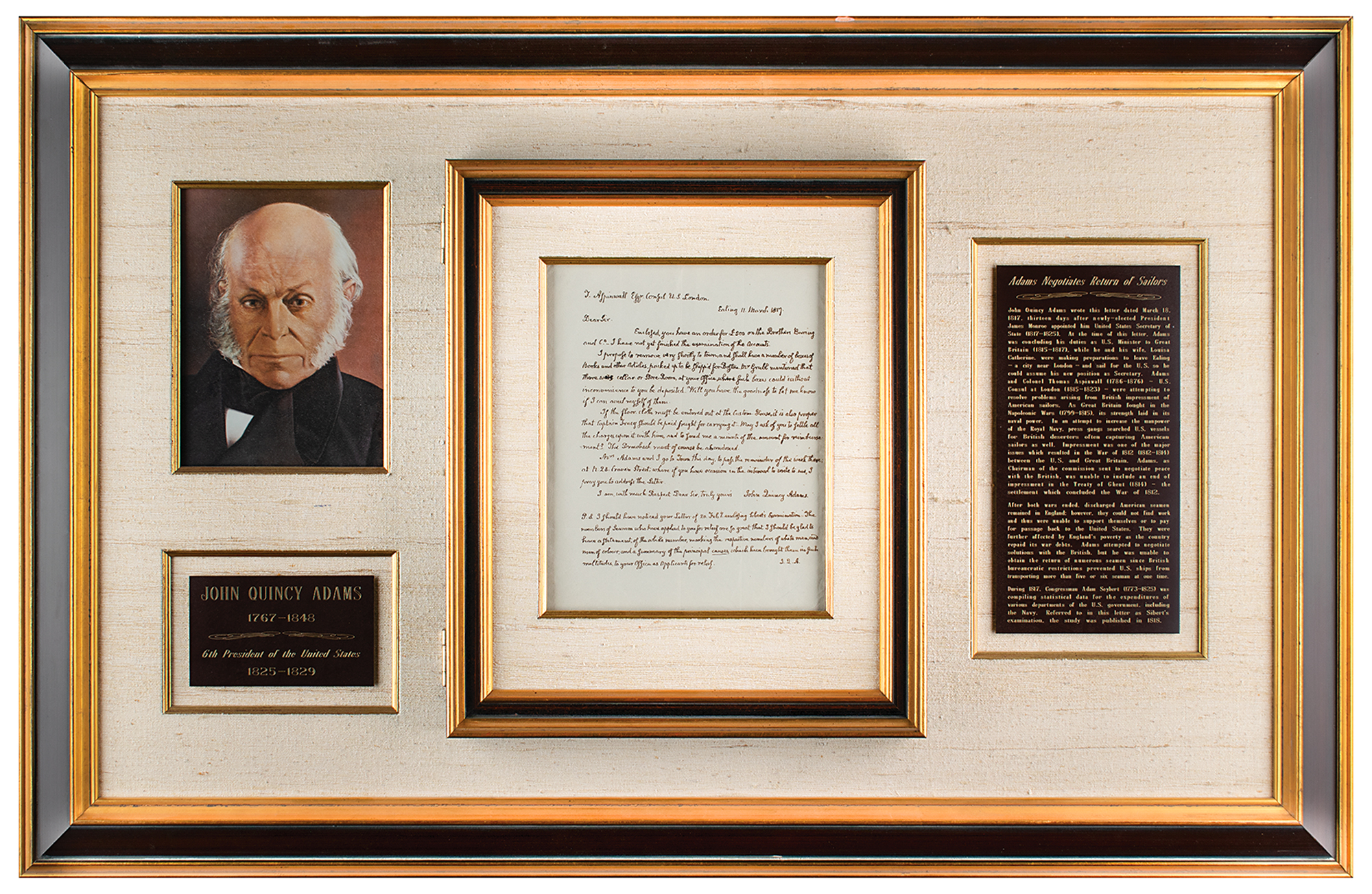 Lot #14 John Quincy Adams Autograph Letter Signed