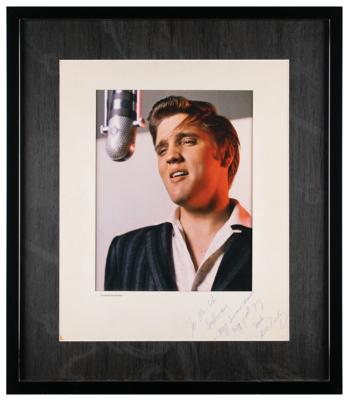 Lot #853 Elvis Presley Oversized Photograph Signed and Inscribed to Ed Sullivan - Image 1