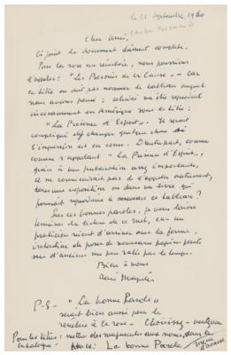 Lot #715 Rene Magritte Autograph Letter Signed