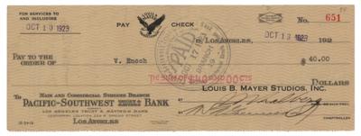 Lot #1032 Irving Thalberg Signed Check - Image 1
