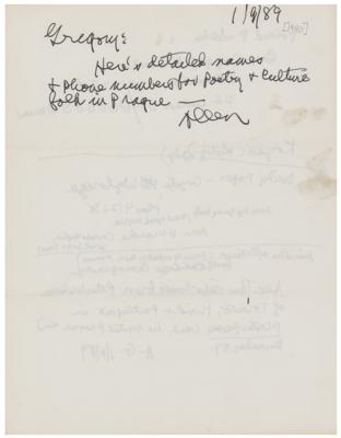 Lot #808 Allen Ginsberg Autograph Note Signed - Image 1