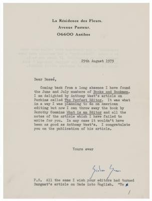 Lot #809 Graham Greene Typed Letter Signed