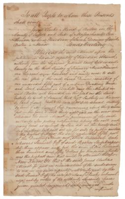 Lot #289 Paul Revere Document Signed