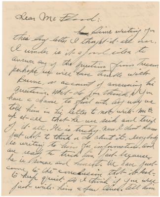 Lot #329 Wyatt Earp-dictated Letter Penned by His Wife, Josie - Image 1