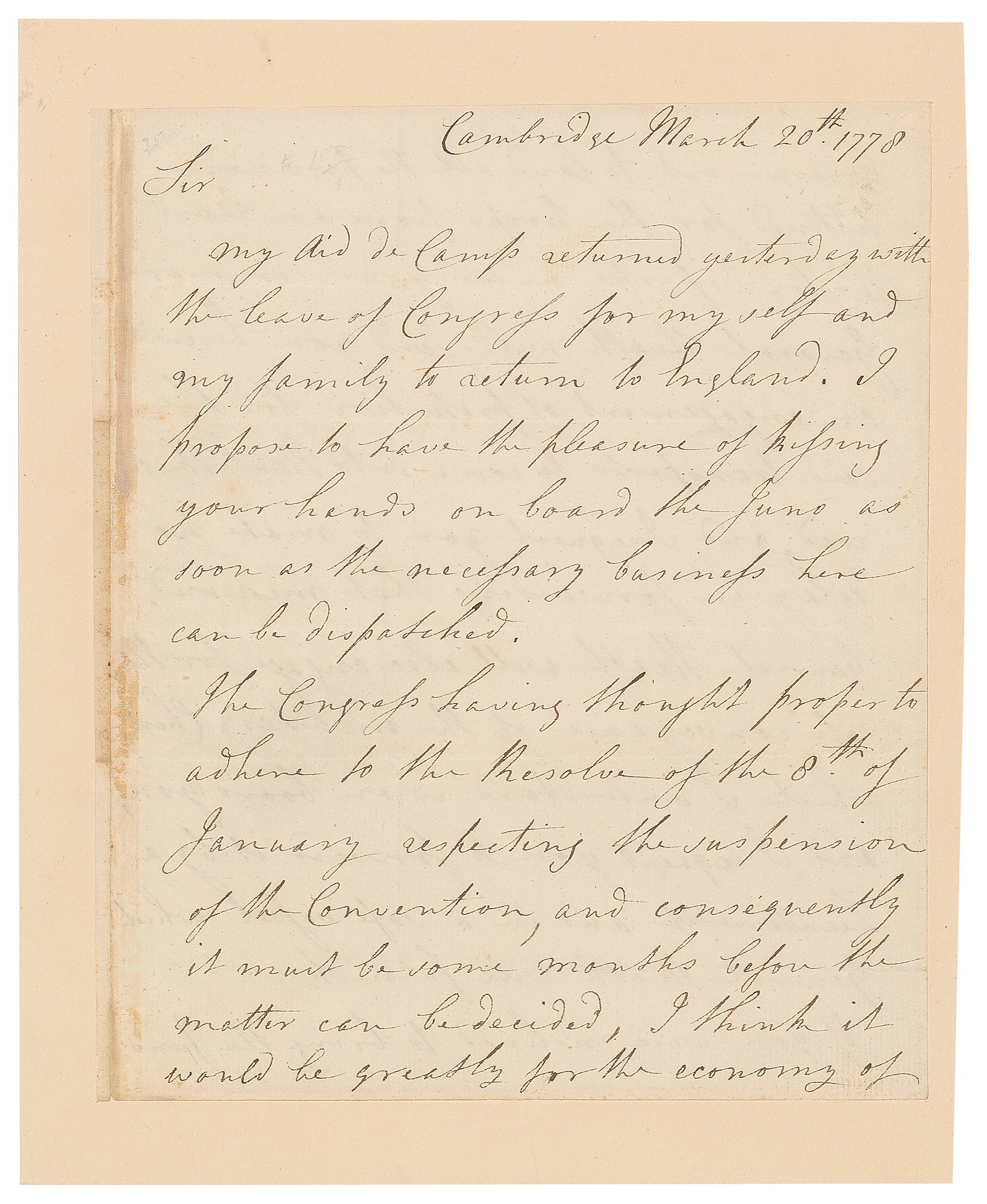 Lot #504 John Burgoyne Letter Signed