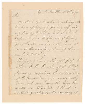 Lot #504 John Burgoyne Letter Signed