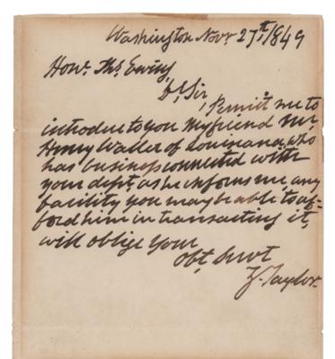 Lot #30 Zachary Taylor Autograph Letter Signed as President - Image 1
