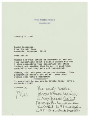 Lot #105 Bill Clinton Typed Letter Signed as President - Image 1