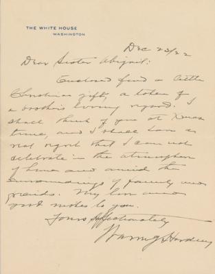 Lot #52 Warren G. Harding Autograph Letter Signed