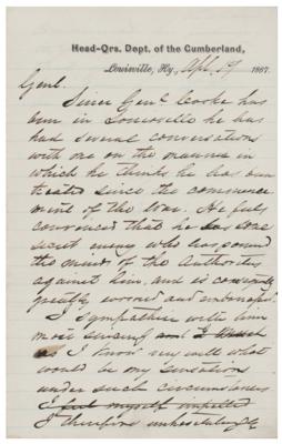 Lot #610 George Henry Thomas Autograph Letter Signed