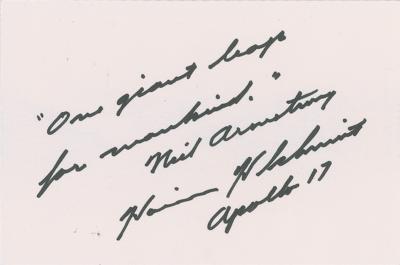 Lot #683 Harrison Schmitt Autograph Quotation Signed and Signed Photograph - Image 2