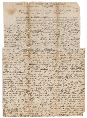 Lot #455 Robert Treat Paine Document Signed - Image 2