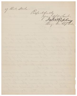 Lot #602 James W. Ripley Letter Signed - Image 2