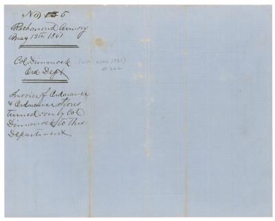 Lot #529 Civil War: Virginia State Armory Document Signed - Image 2