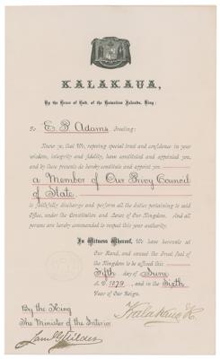 Lot #318 King Kalakaua Document Signed - Image 1
