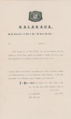 Lot #318 King Kalakaua Document Signed - Image 2