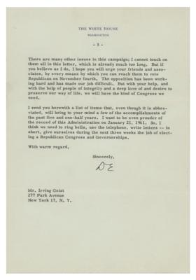 Lot #65 Dwight D. Eisenhower Typed Letter Signed as President on His Administration Accomplishments - Image 3