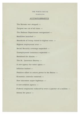 Lot #65 Dwight D. Eisenhower Typed Letter Signed as President on His Administration Accomplishments - Image 4