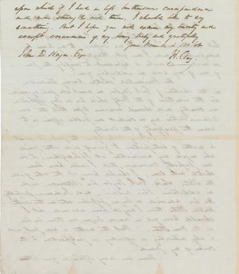 Lot #282 Henry Clay Autograph Letter Signed - Image 2