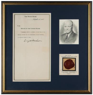 Lot #66 Dwight D. Eisenhower Document Signed as President - Image 1