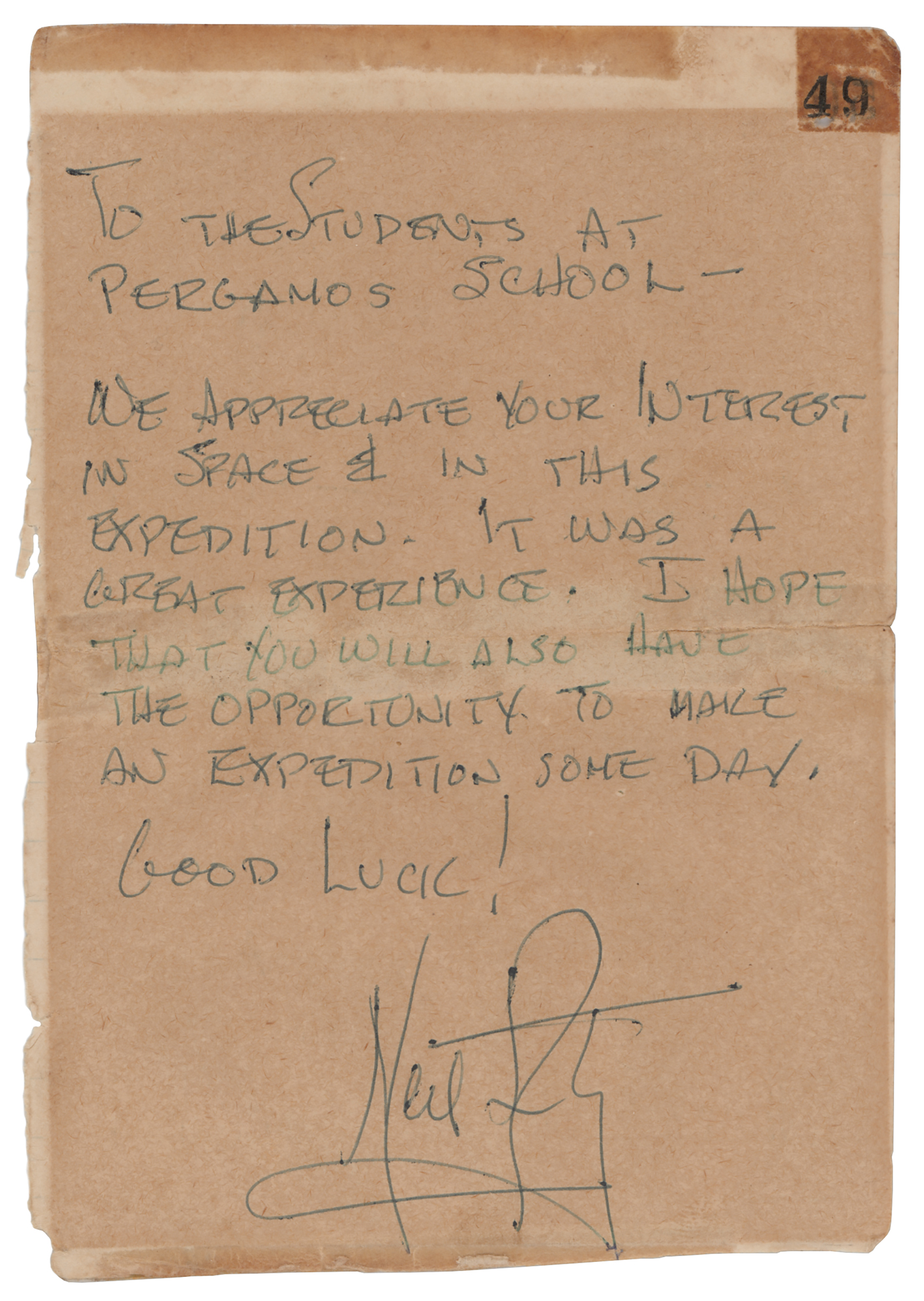 Lot #636 Neil Armstrong Autograph Letter Signed