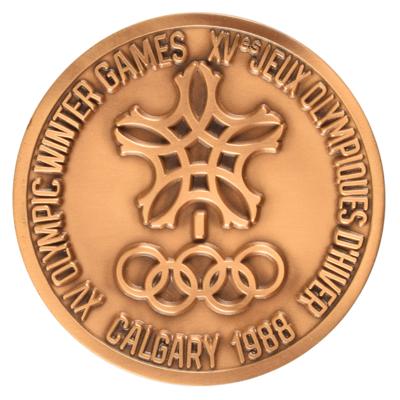 Lot #6131 Calgary 1988 Winter Olympics Bronze Participation Medal - Image 1