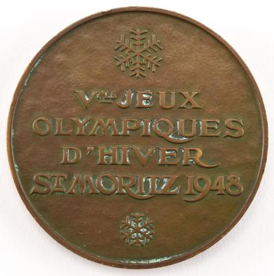 Lot #6046 St. Moritz 1948 Winter Olympics Bronze Winner's Medal - Image 2