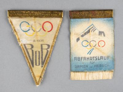 Lot #6038 Garmisch 1936 Winter Olympics (2) Silk Tickets