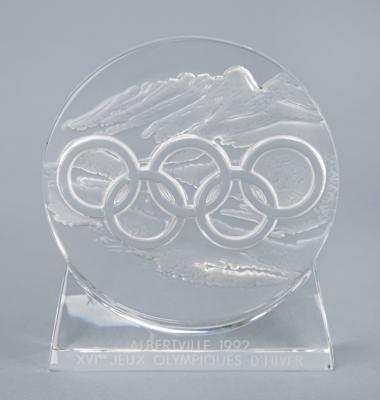 Lot #6139 Albertville 1992 Winter Olympics Lalique Paperweight - Image 1