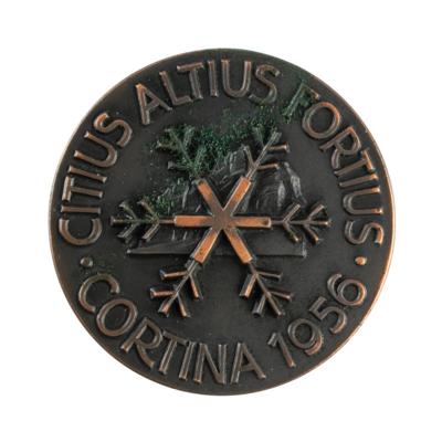 Lot #6053 Tug Wilson's Cortina 1956 Winter Olympics Participation Medal - Image 2