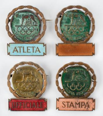 Lot #6064 Rome 1960 Summer Olympics (4) Badges