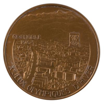 Lot #6076 Grenoble 1968 Winter Olympics Bronze Participation Medal - Image 2
