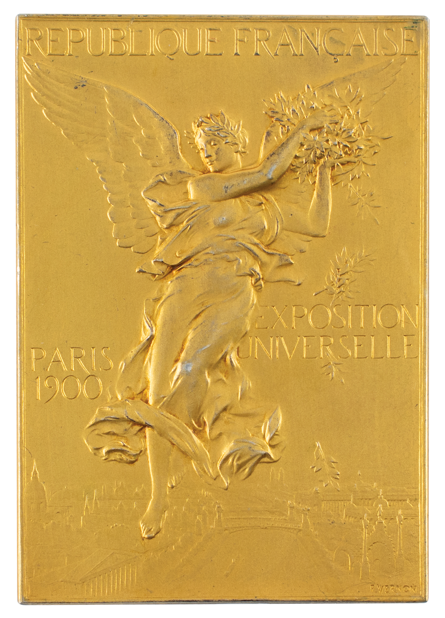 Lot #6003 Paris 1900 Olympics Gilt Silver Winner's Medal for 'Shooting'